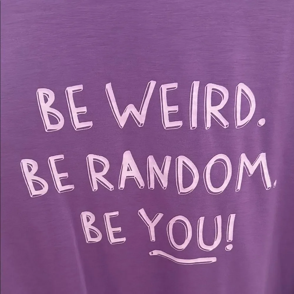 NWT- LuLaRoe- Purple Tank Top - Be Weird, Be Random, Be You!- Size Medium - Picture 4 of 6